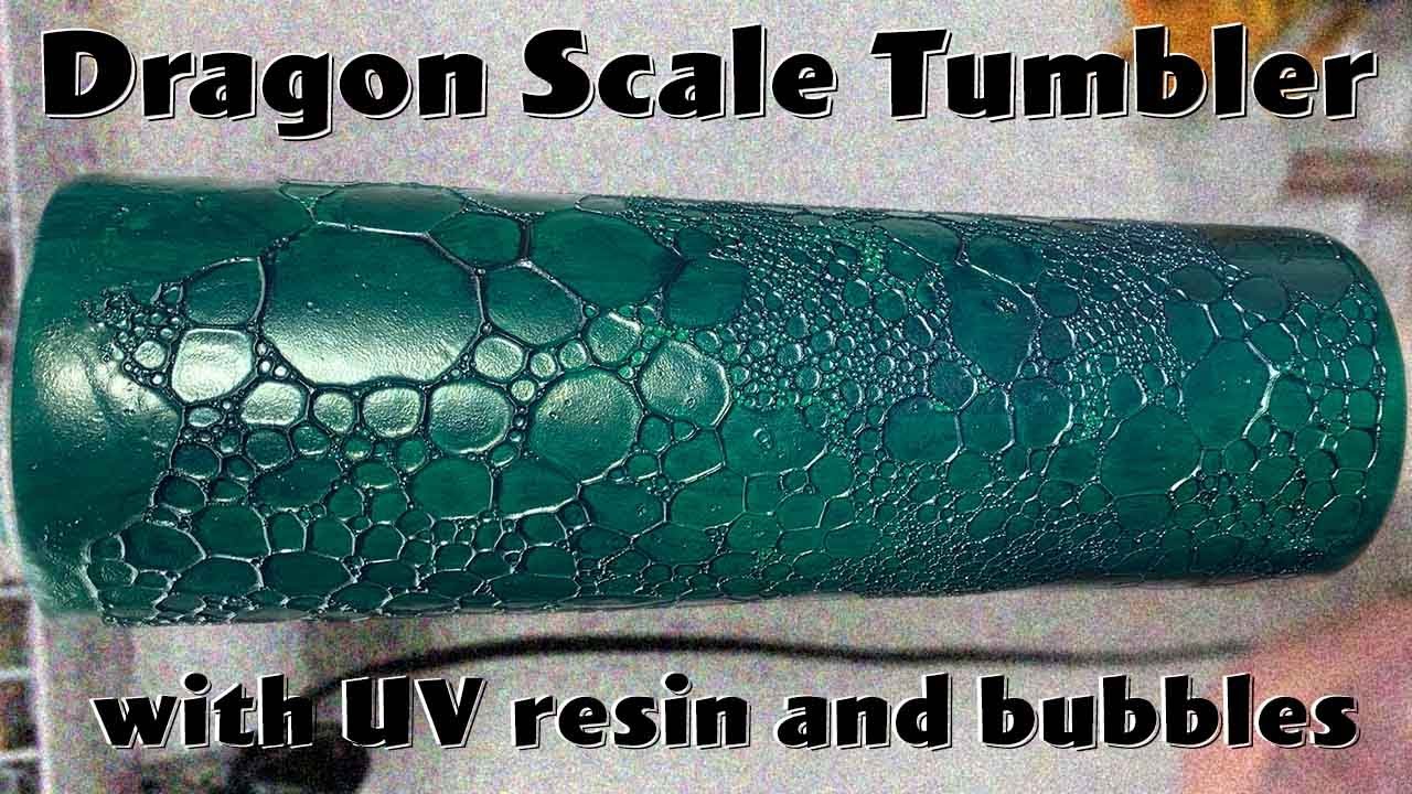 Dragon Skin* Tumbler - bubbles and UV resin
