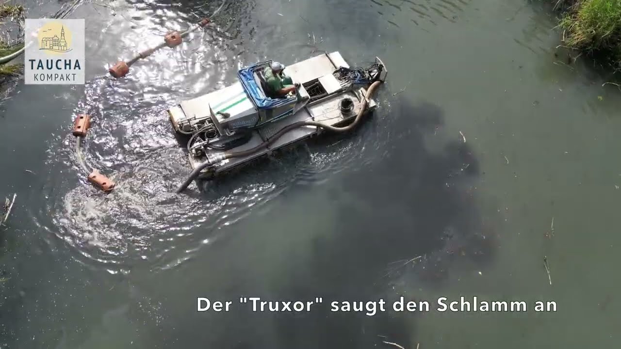 Entschlammung des Kleinen Schöppenteichs in Taucha