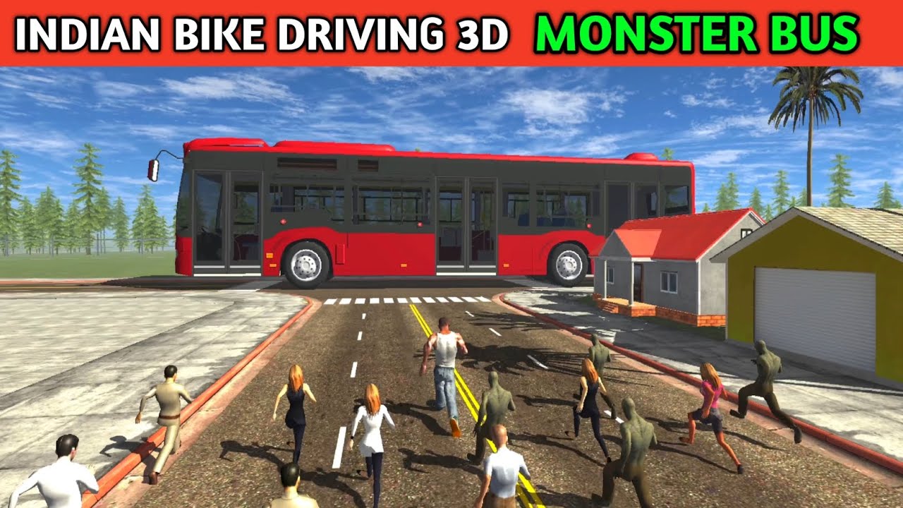 Franklin Vs Monster Bus Fight Giants Zombie | Funny Gameplay Indian Bikes Driving 3d 🤣🤣
