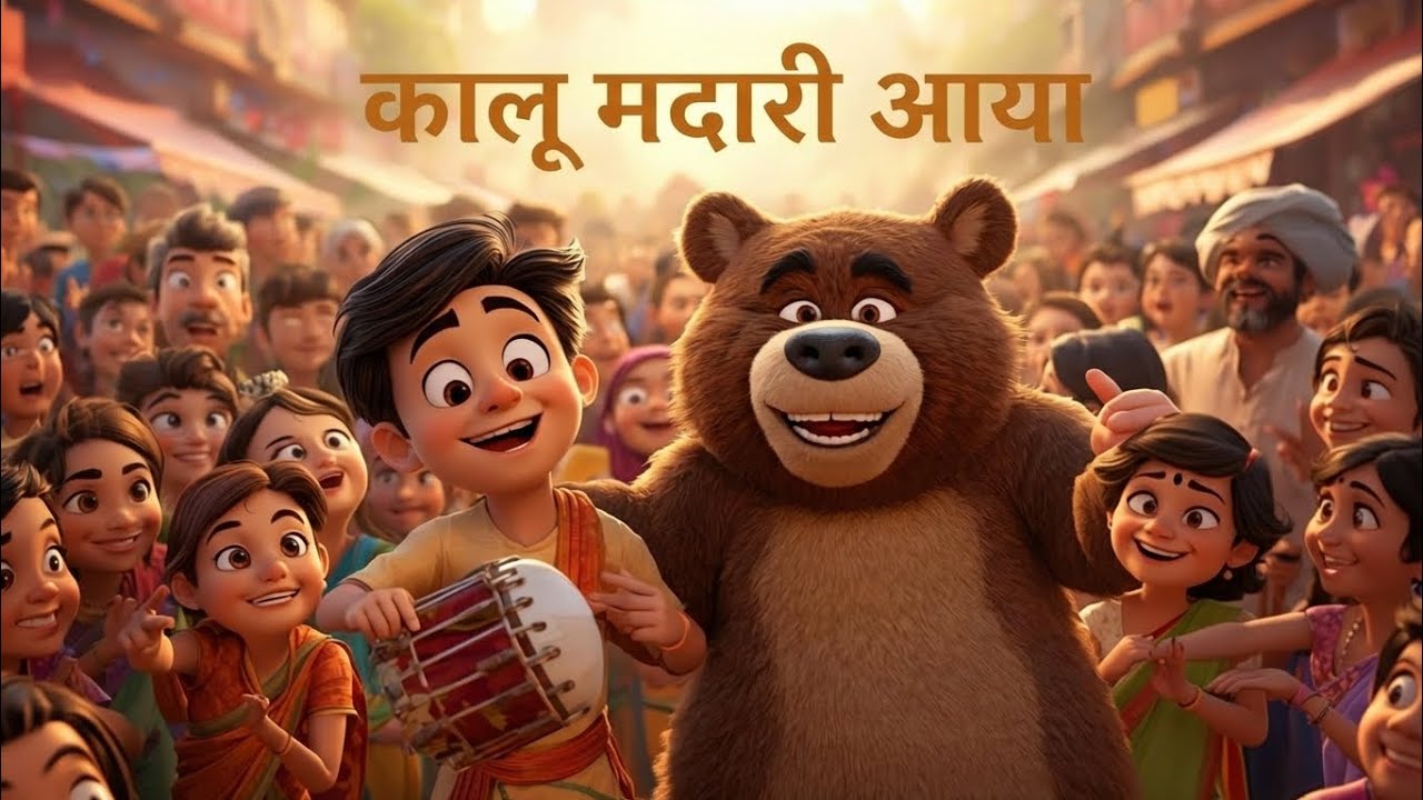 कालू मदारी आया 🐻🎪 | Desi Kids Rhyme | Funny Bear Song@Funanmation-00#KaluMadariAaya