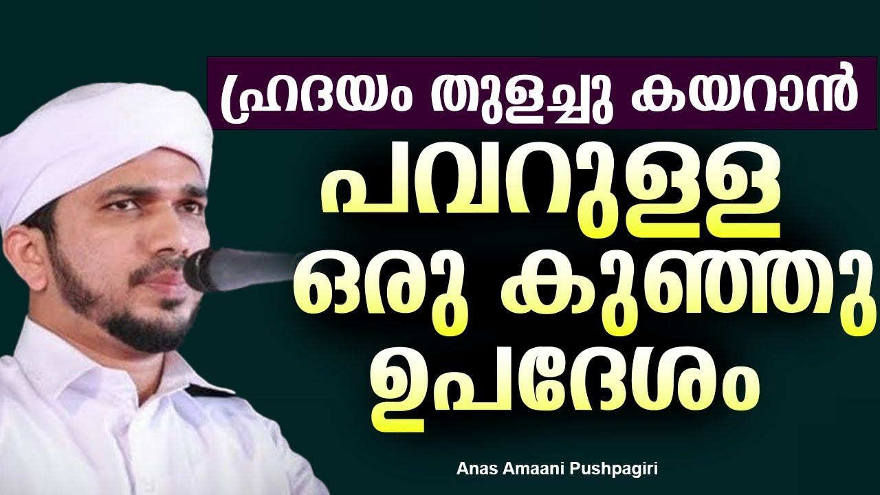 ഹ്രദയം തുളച്ചു കയറാൻ പവറുള്ള ഒരു കുഞ്ഞു ഉപദേശം | Anas Amani Pushpagiri