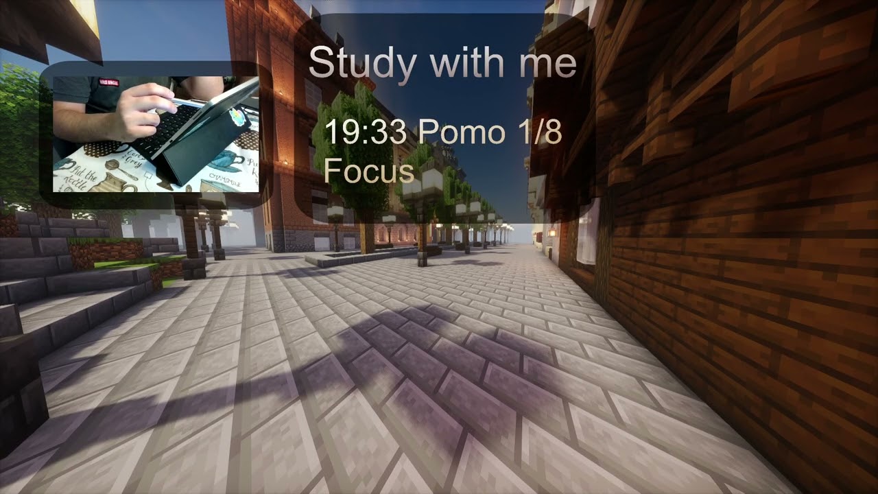 Study with me - 2 horas - Pomodoro 25/5 - Minecraft Kistofo Nations
