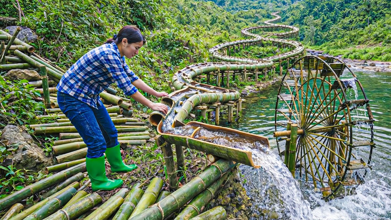 Clearing the Forest and Making Bamboo Water Pipes for Farming