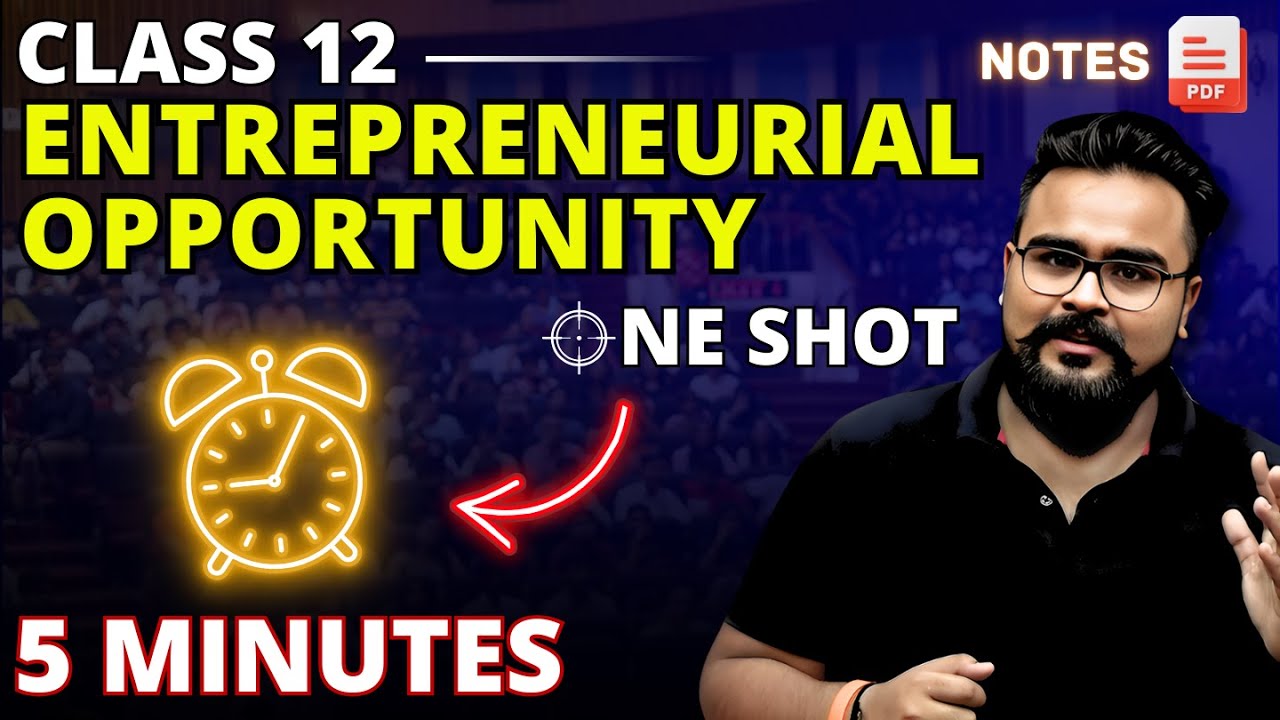 ENTREPRENEURIAL OPPORTUNITY class 12 ONE SHOT | UNIT 1 | Entrepreneurship class 12