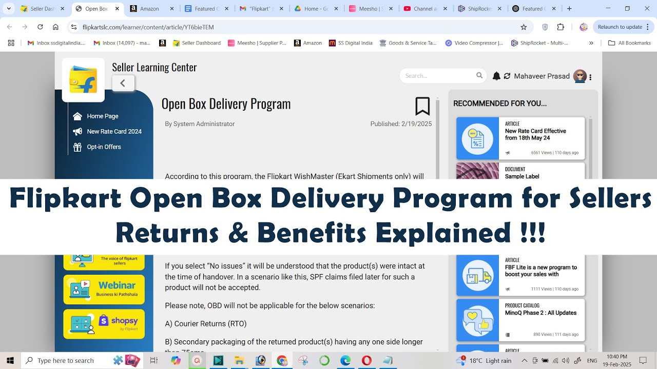 Flipkart Open Box Delivery Program for Sellers &ndash; Returns & Benefits Explained !!!