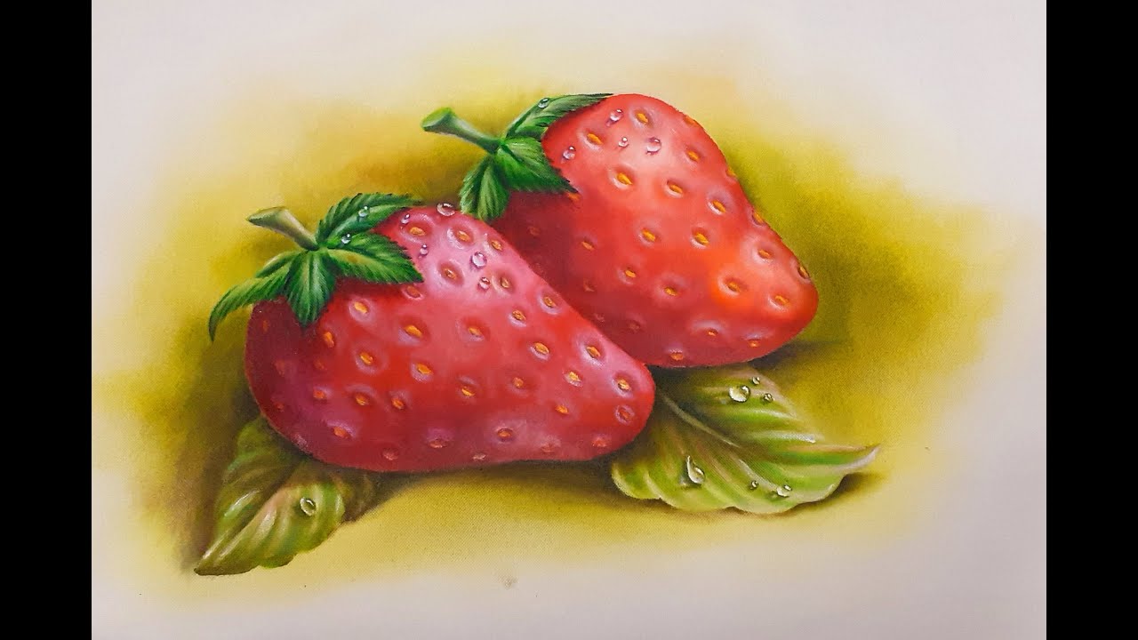 PINTURA EN TELA // cómo pintar fresas