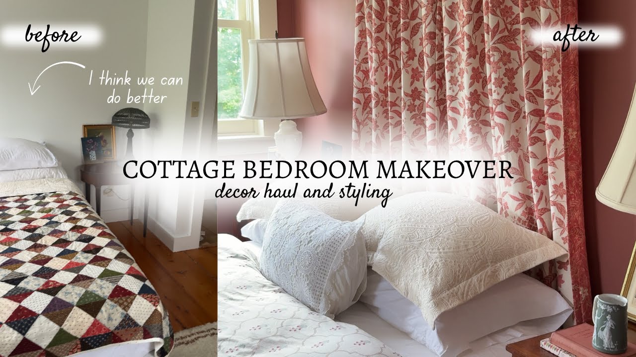 COTTAGE GUEST BEDROOM MAKEOVER in my 200-year-old farmhouse | decor haul and reveal