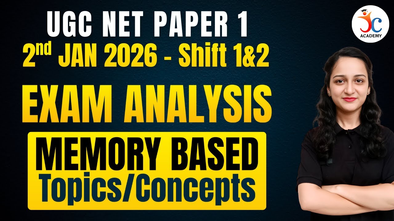 UGC NET Paper 1 Analysis 2nd Jan 2026 - Shift 1&2 | Memory Based Topics/Concepts | UGC NET Jan 2026