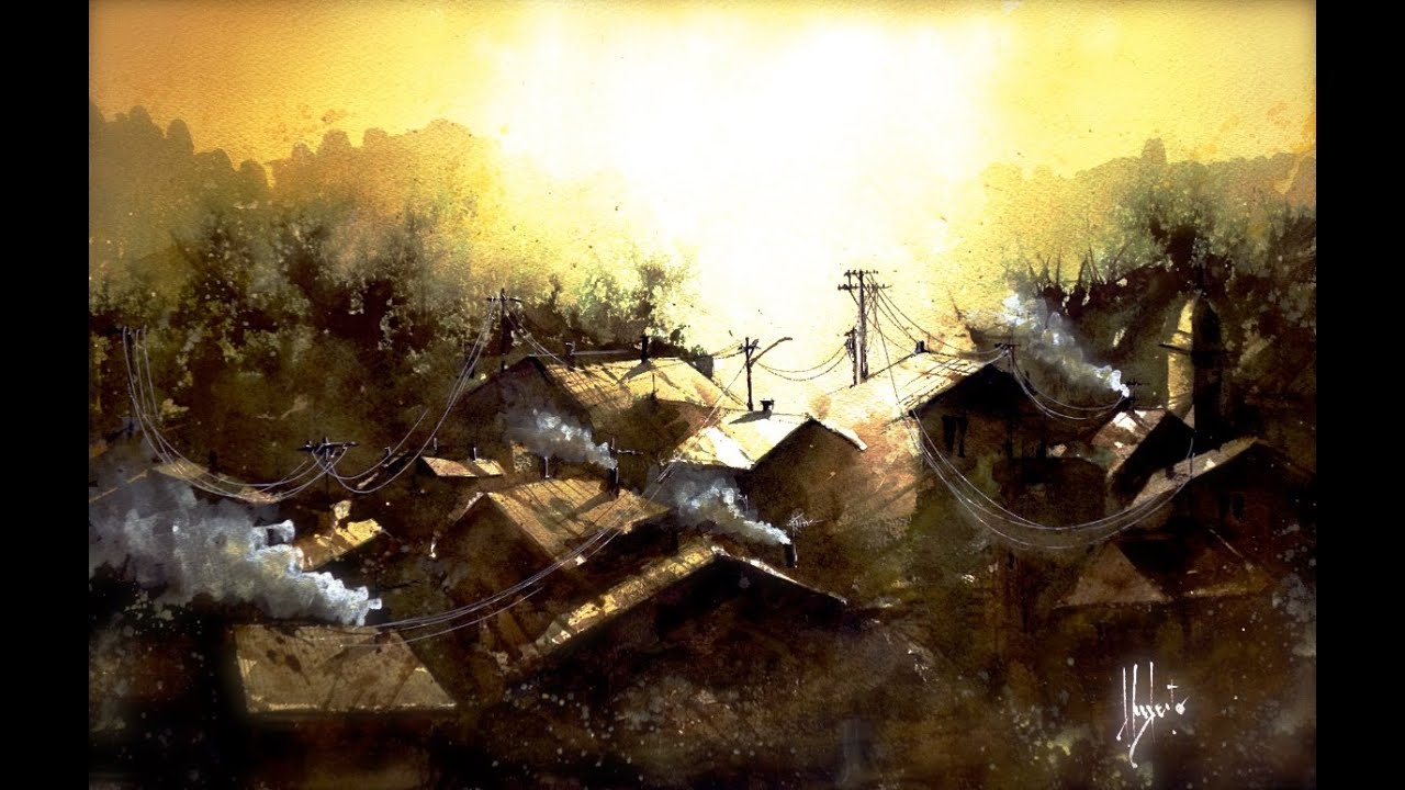 Old village in the sunrise