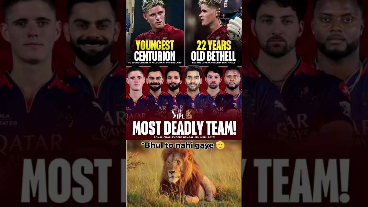 22-Year-Old Jacob Bethell + RCB Superstars = IPL 2026 Nightmare for Bowlers! 😱 #shorts