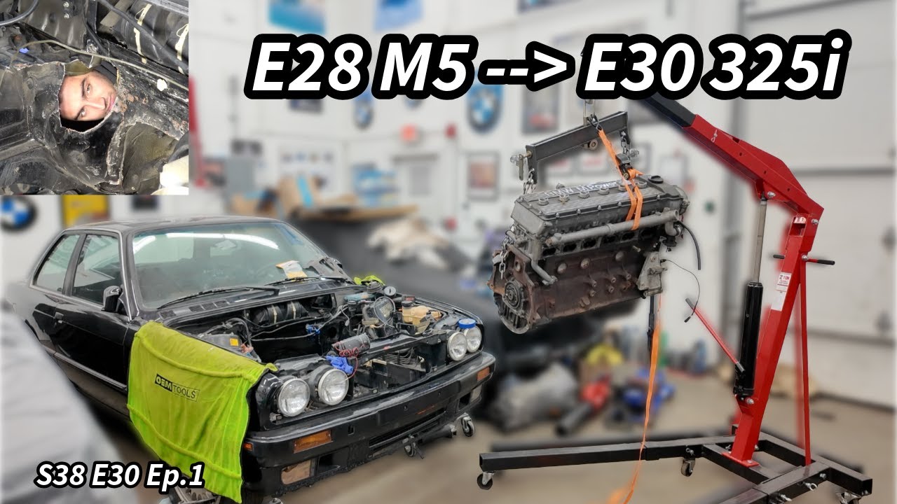 Установка мощного двигателя S38 от BMW E28 M5 в купе E30 | S38 E30, эпизод 1