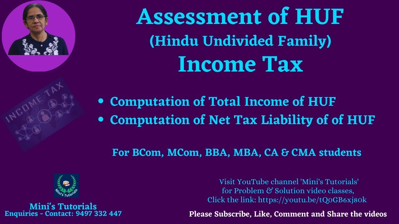 Assessment of HUF (Hindu Undivided Family) - (85)#mini'stutorials#