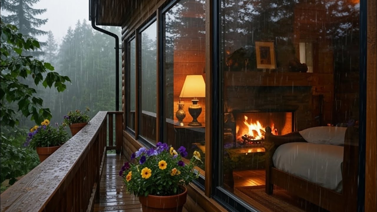 Peaceful Rain Relaxing Indoor Ambience🍀🌧️#rain#rainoundforsleep #sleepsounds #asmr #peace#deepsleep 