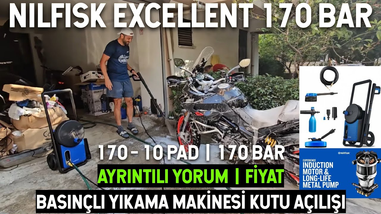 Nilfisk Excellent 170 Bar Basınçlı Yıkama Makinesi Testi | Kutu Açılışı | 160 Barla Kıyaslama