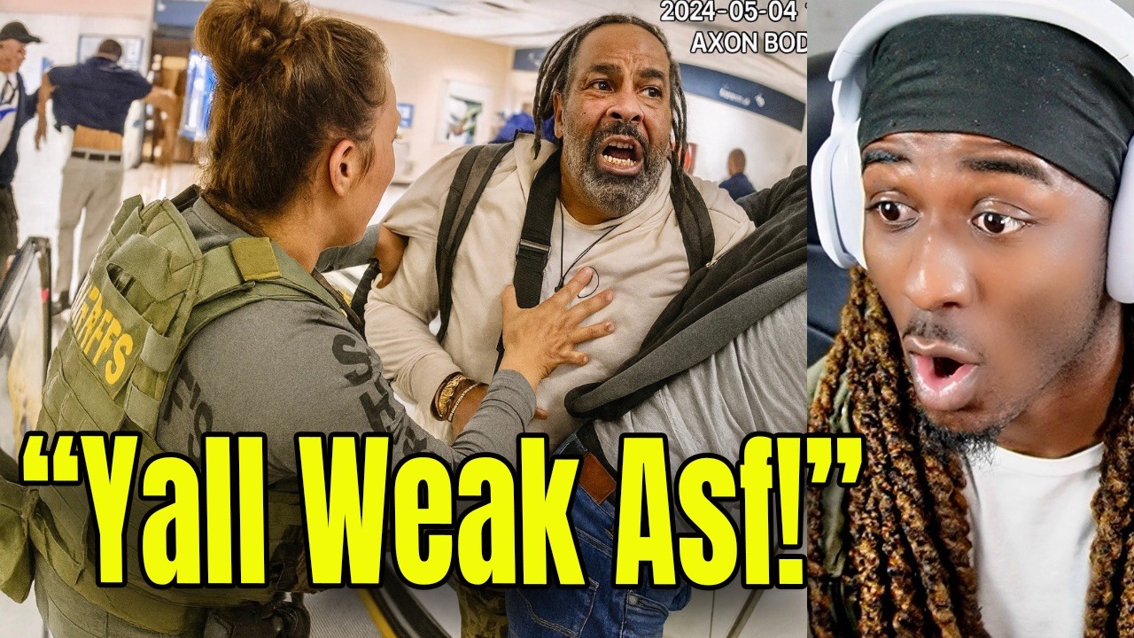 Artist Jim Jones Body Slams Man In Airport... Cops Rush In To Take Him Down! Bodycam Footage