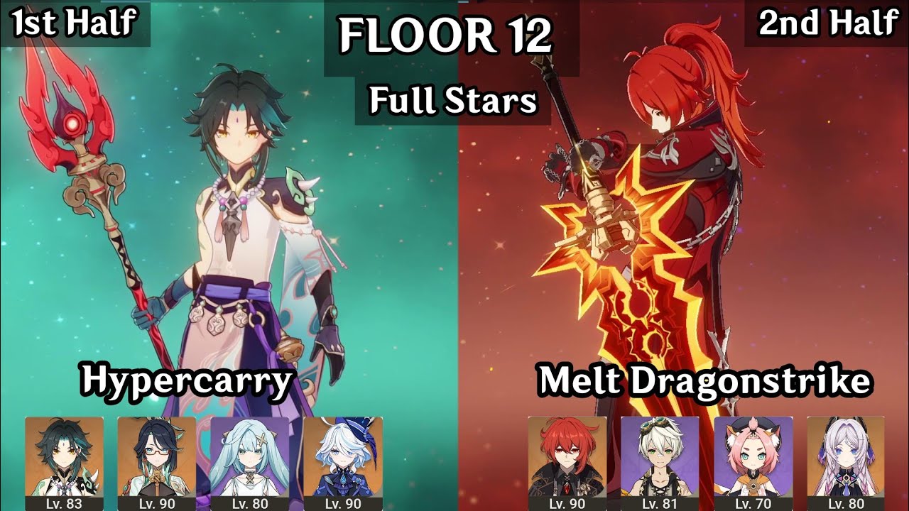Xiao Hypercarry + Diluc Melt Dragonstrike | 5.4 Spiral Abyss Floor 12 9 Stars | Genshin Impact