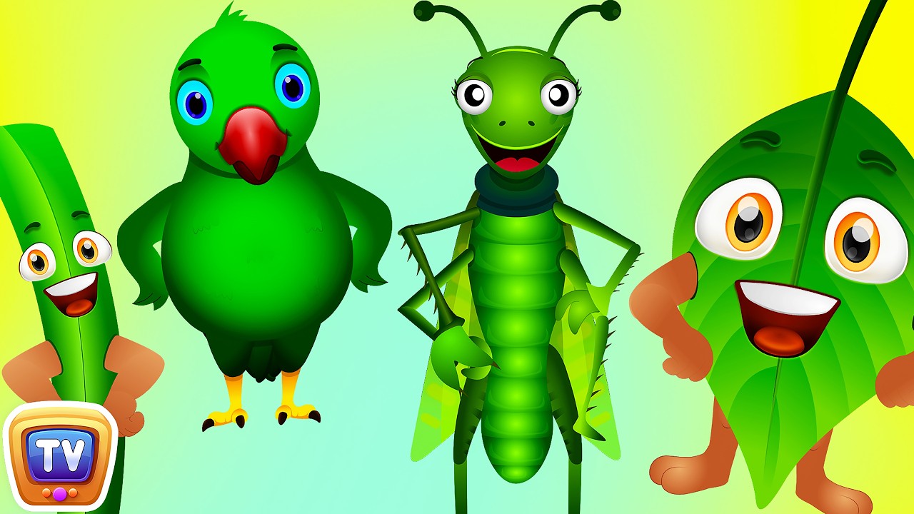 Learn GREEN Colour with Funny Egg Surprise & GREEN Song | ChuChuTV Surprise Eggs Colors for Kids