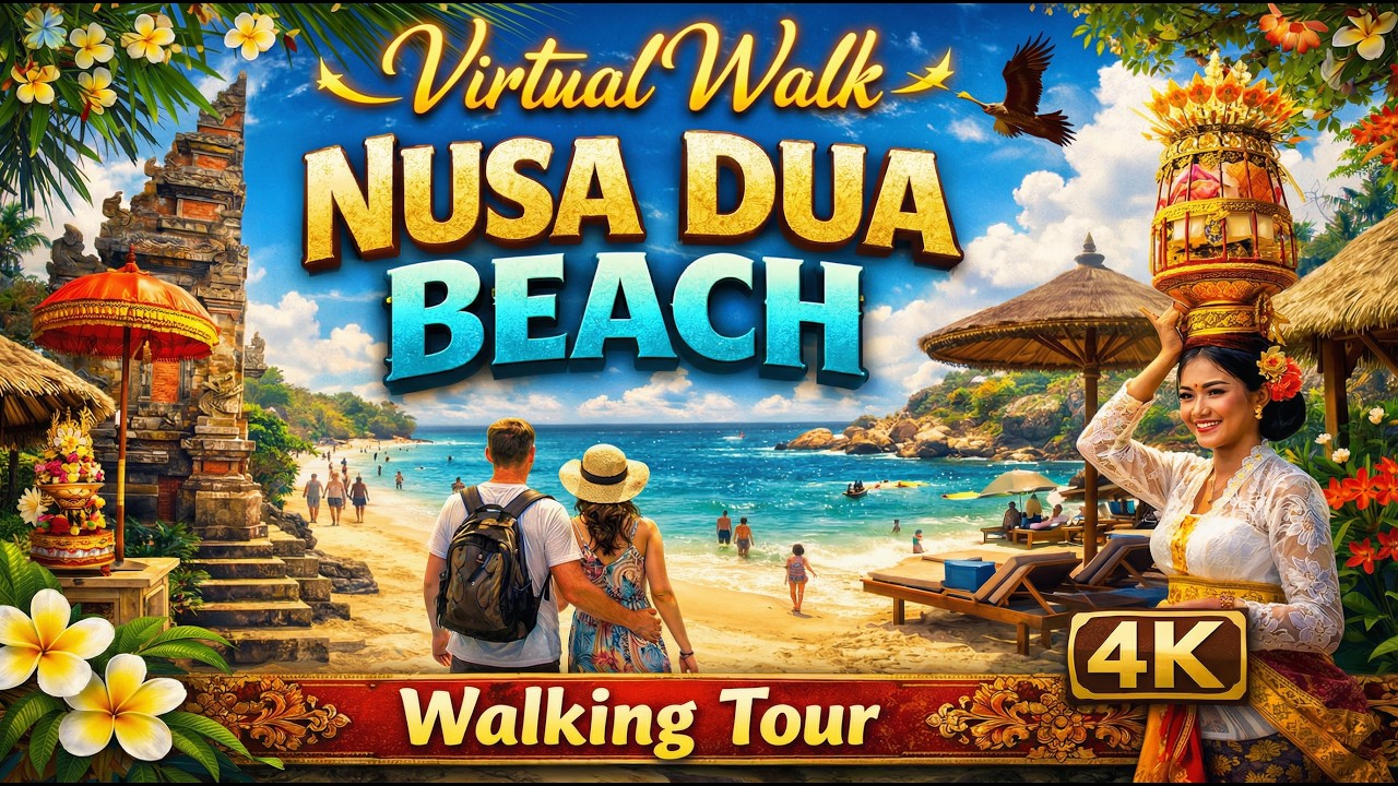 ali Virtual Walk: Nusa Dua Beach 4K | Relaxing Walking Tour