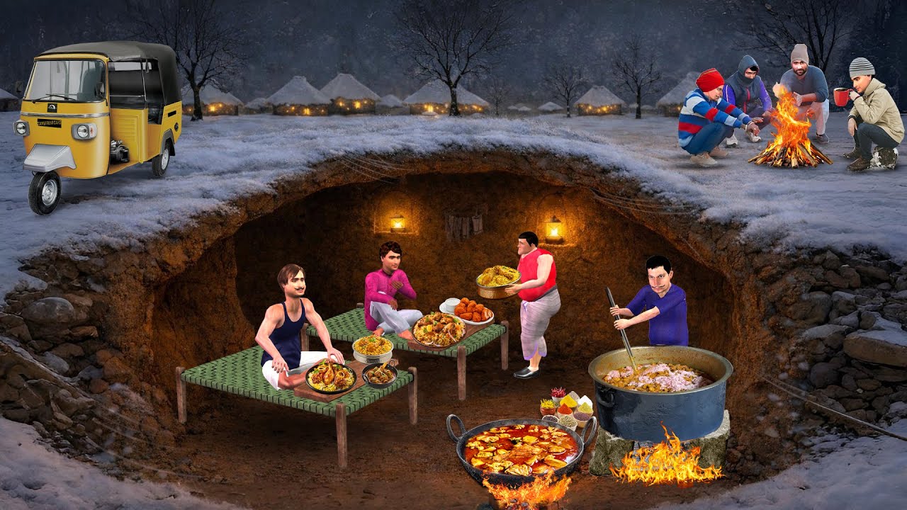 Thand Mei Underground Dhaba Chicken Mutton Biryani Cooking Underground Hindi Kahaniya Moral Stories