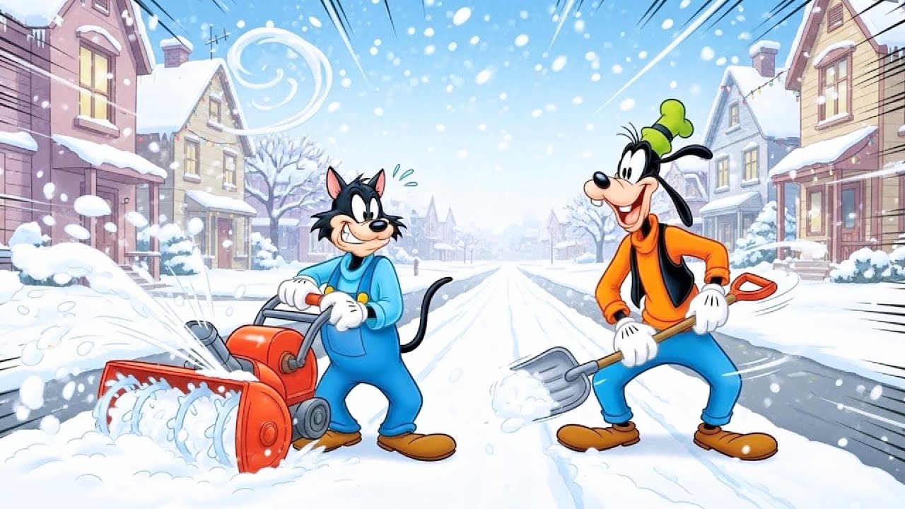 Goofy vs Snowstorm Disaster! The CRAZIEST Winter Clean-Up Ever! 🚜☃️ | Funny Goofy & Mickey Animation