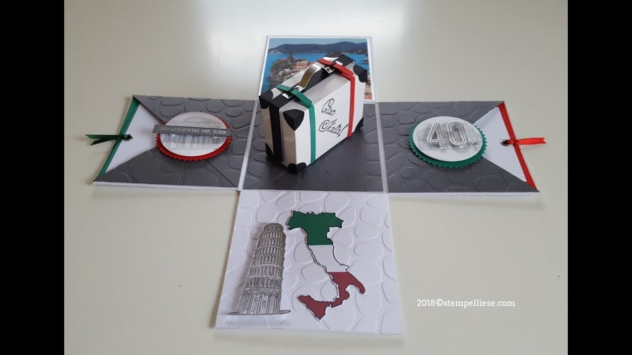 Explosionsbox - Geldgeschenk für eine Italienreise