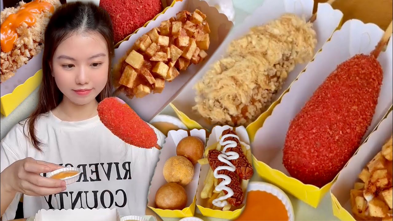 Hotdog ph&ocirc; mai k&eacute;o sợi H&agrave;n Quốc, Ăn vừa vừa ko mập đ&acirc;u nha 😜 p556 | KIMKH&Aacute;NHN&Egrave; Vitaminkk