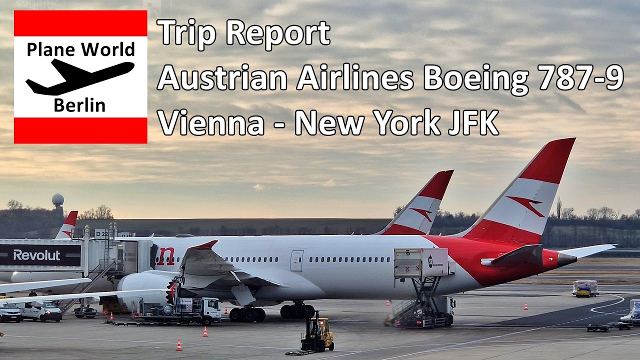 Trip Report | Austrian Airlines Boeing 787-9 | Vienna - New York JFK | Flying over Berlin in winter