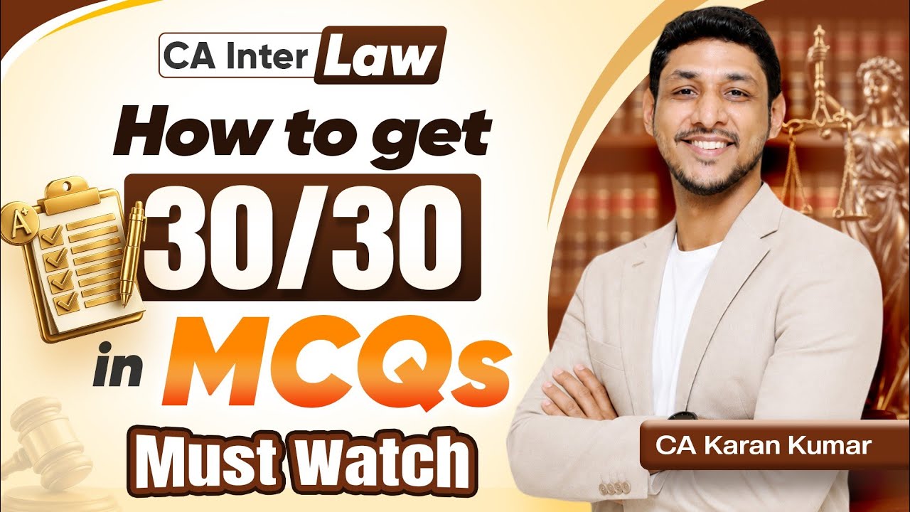 MCQ Trick Toppers Never Reveal! 😱| 🔥 99% of CA Students Ignore This | CA Inter Law | CA Karan Kumar
