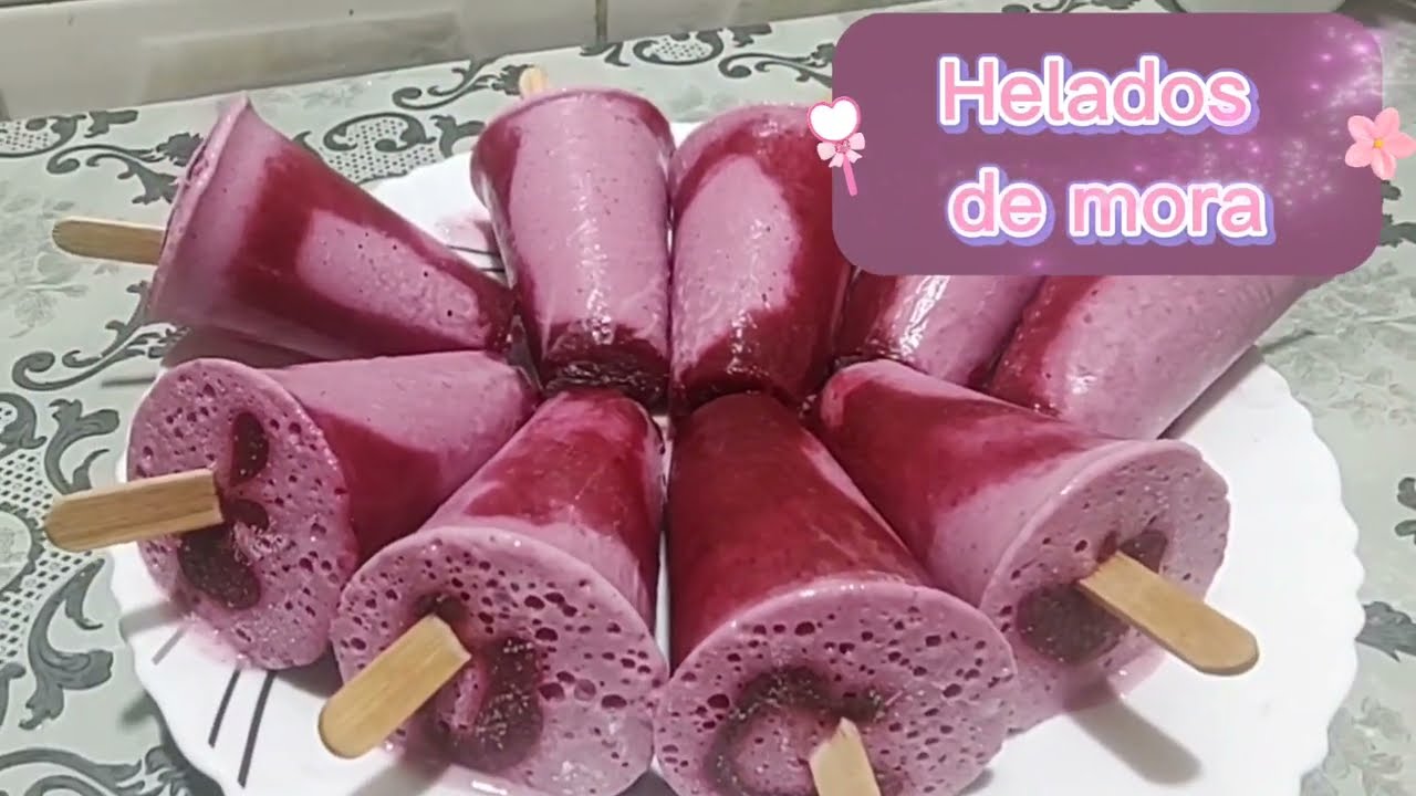 Helado de mora casero cremoso y artesanal fácil. #helado #parati #viral #viralvideo