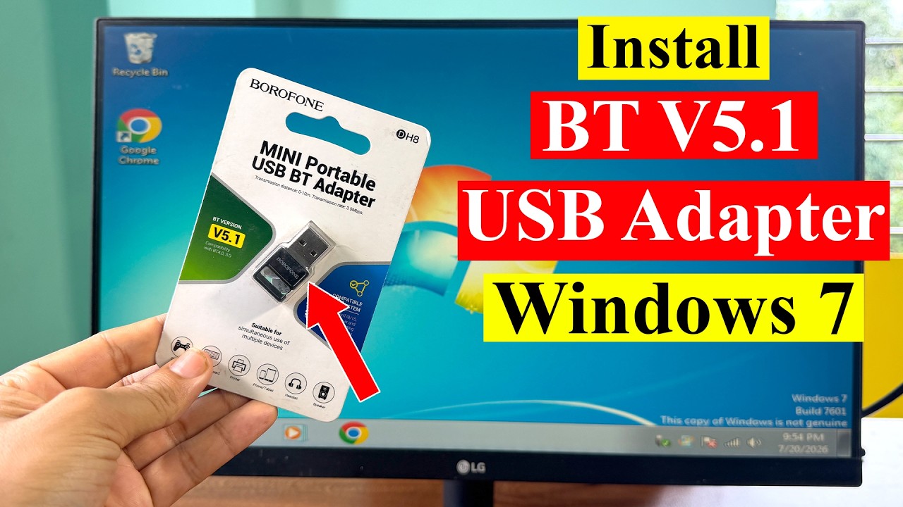 Как установить USB-адаптер Borofone BT V5.1 в Windows 7