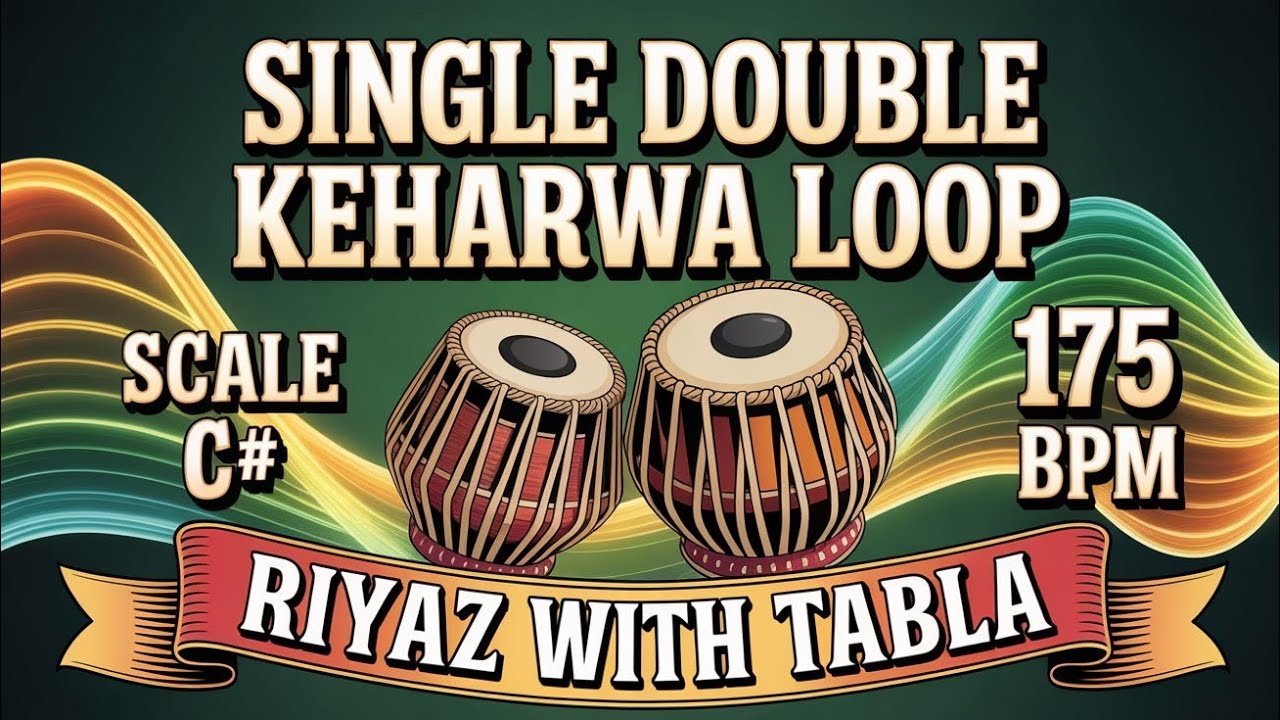 Single Double Keharwa Loop | 175 BPM | C# Kali 1 | Shabads, Bhajans, Ghazals #shabad #riyazwithtabla