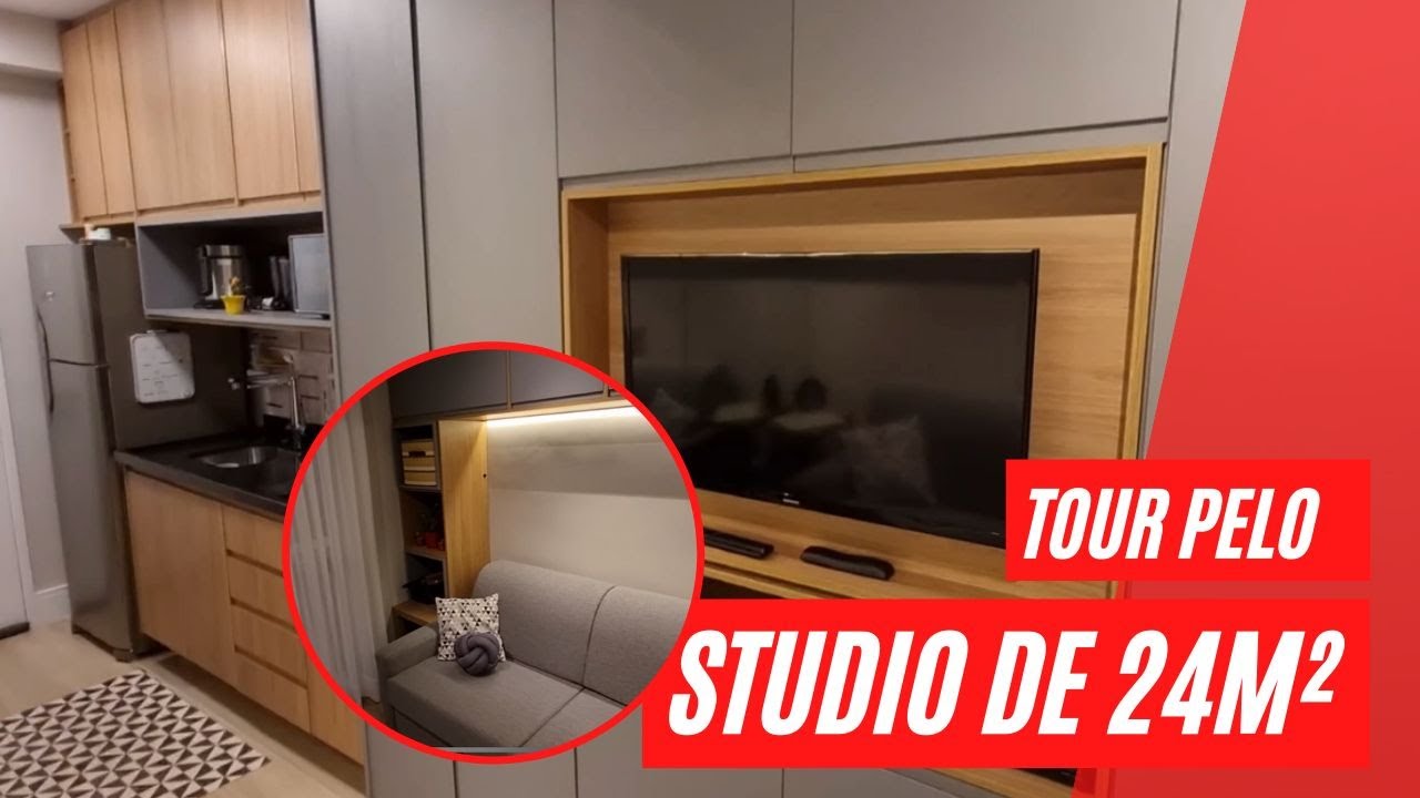 Tour pelo Studio de 24m² pronto - Arquiteto Glaucio