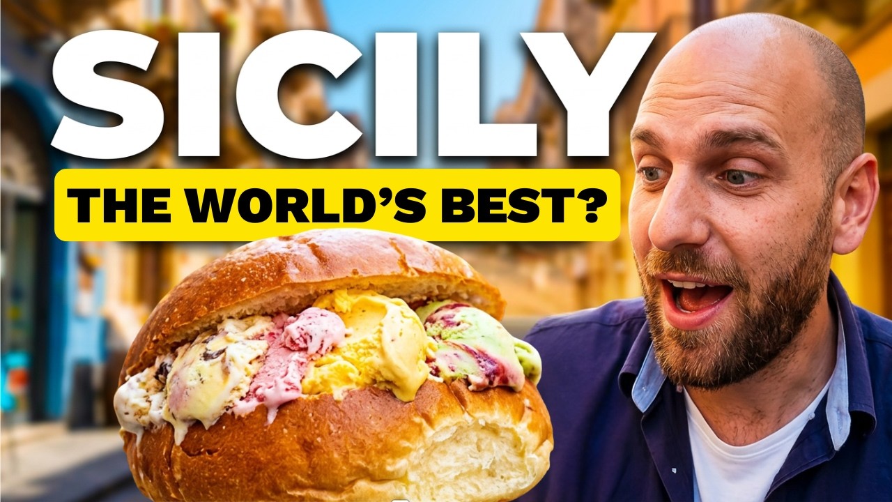 Trying Sicily's HUGE Artisan Gelato Brioche - Award Winning Don Peppinu Ice Cream