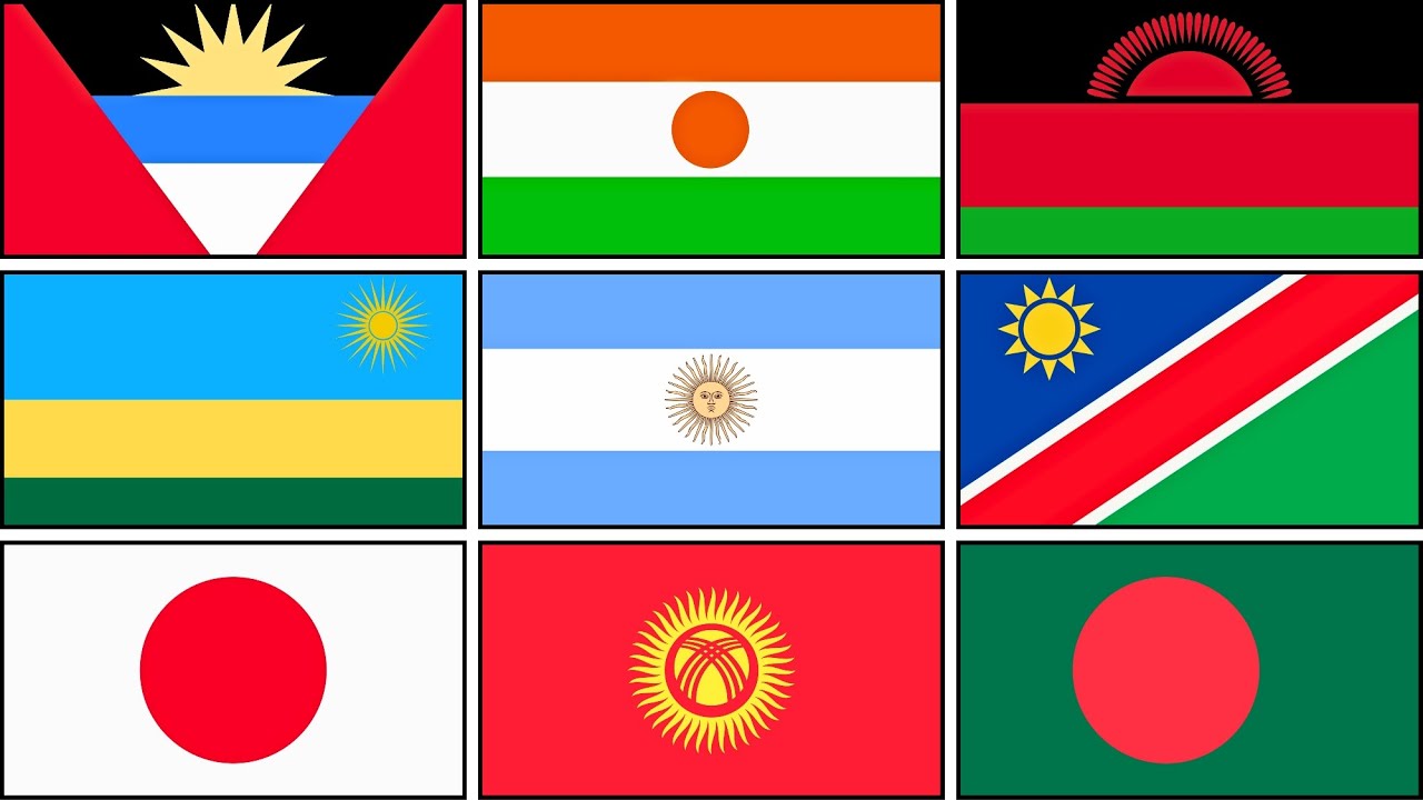 Every Country Flag With Sun