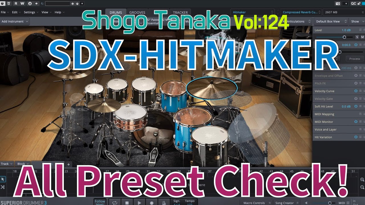 【ドラム打ち込み】Superior Drummer3 SDX Hitmakerを買ったので、JPOPミディアム楽曲で全プリセットチェック！（Machines以外）