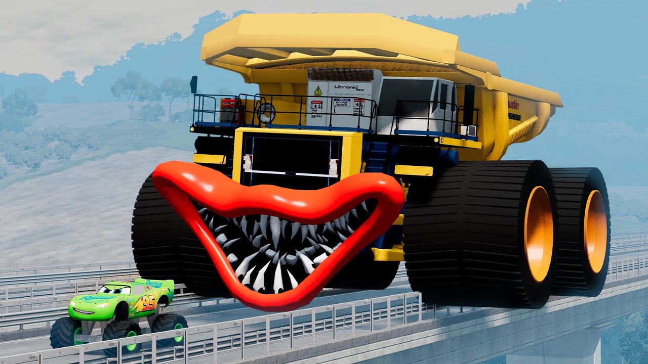 Epic escape from The Zombie Lightning McQueen Eater, Truck Eater |BeamNG.Drive