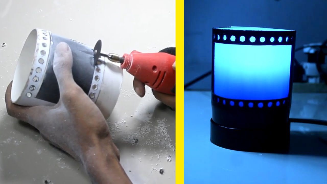 Ide kreatif anak muda menghasilkan uang dari Pipa PVC bekas || Membuat lampu tidur dari pipa pvc
