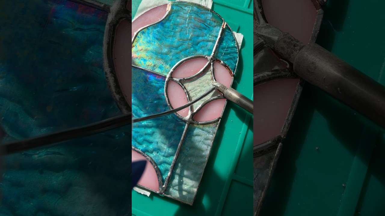 soldering stained glass 💫 #soldering #stainedglass