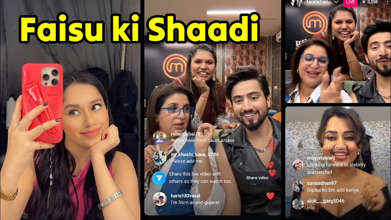 Faisu ki Shaadi😁💖Faisu full live with Farah khan full Video