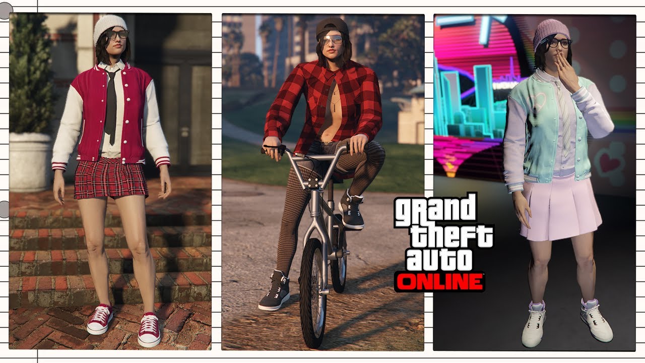 GTA Online: Cute Schoolgirl and Casual Female Outfits