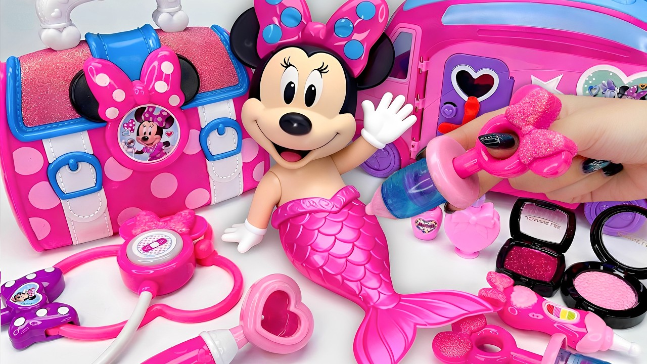 Minnie Mouse 2026🎀 Set Unboxing del maquillaje vs juego m&eacute;dico rosa de Minnie ASMR,