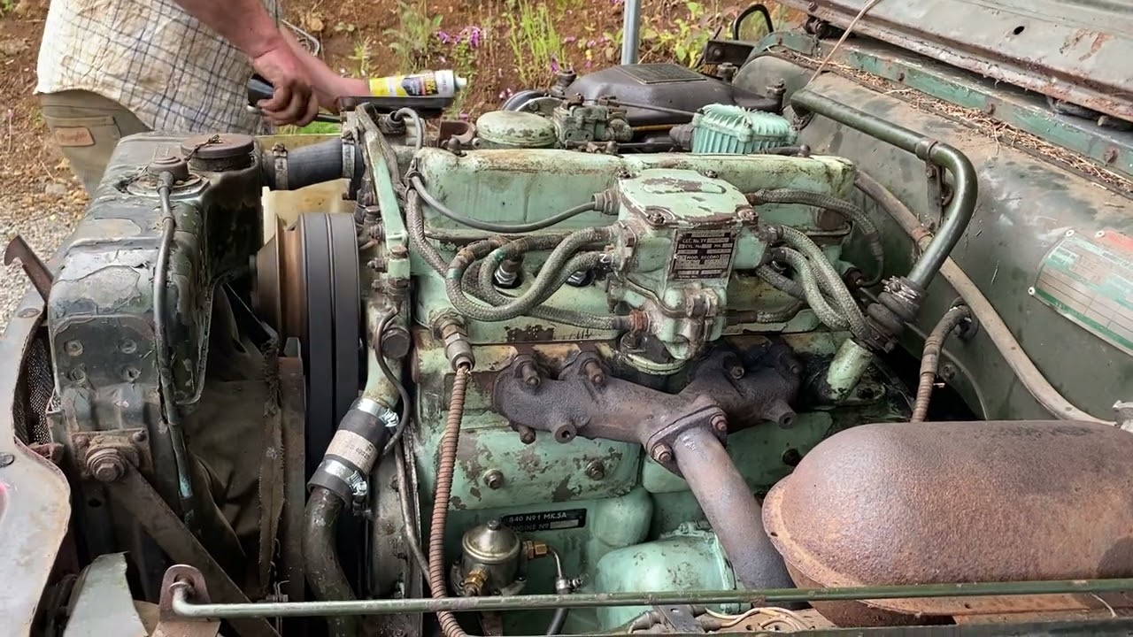 Austin Champ - Rolls Royce B40 engine, first run up after rebuild.