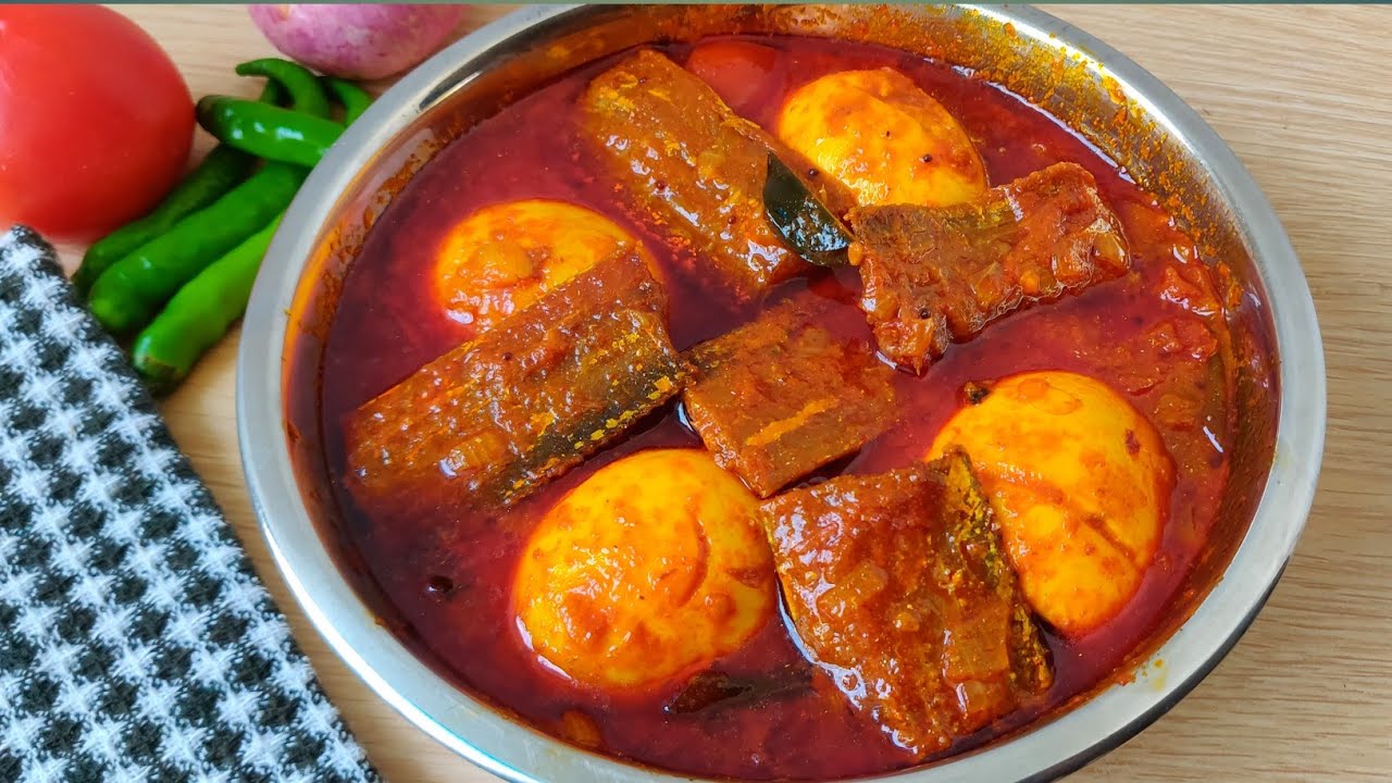 ఎండు చేపలు కోడిగుడ్లు పులుసు | Dry fish & Egg curry in telugu