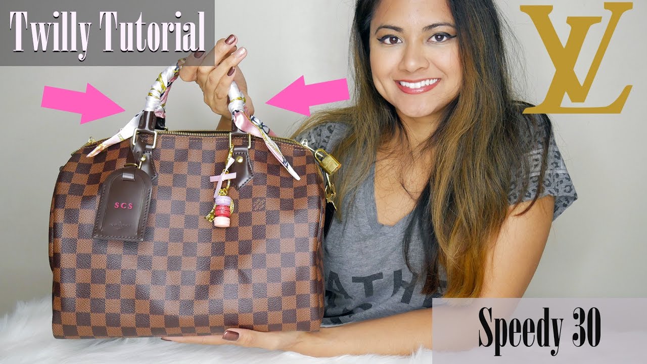 How To Tie Purse Twilly Scarf on Louis Vuitton Speedy 30 Tutorial