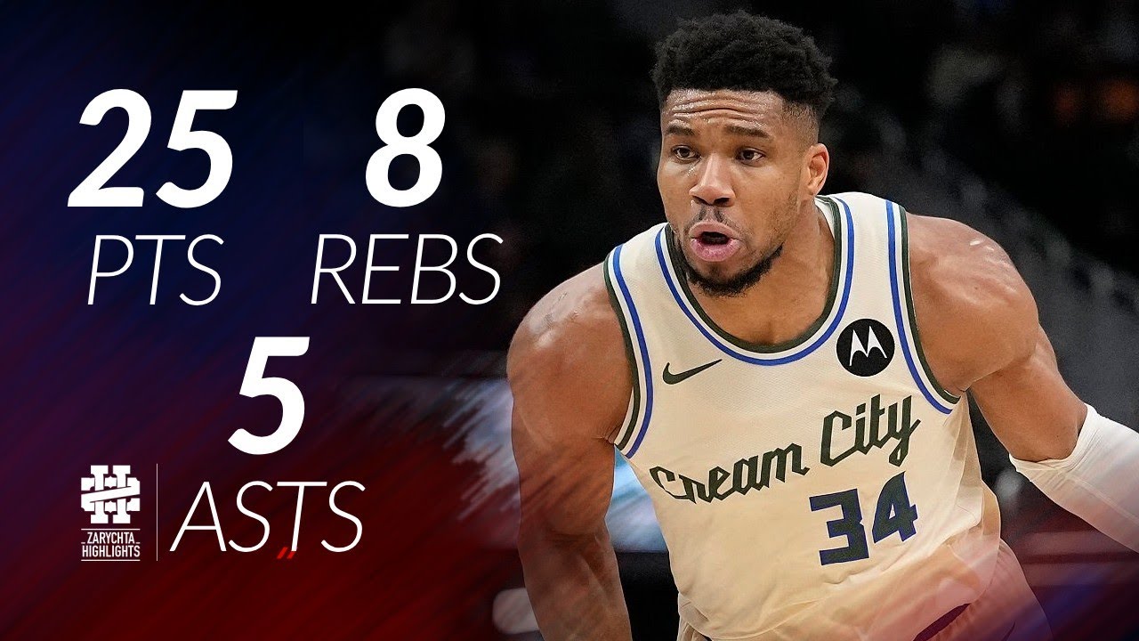Giannis Antetokounmpo 25 pts 8 rebs 5 asts vs Wolves 25/26 season