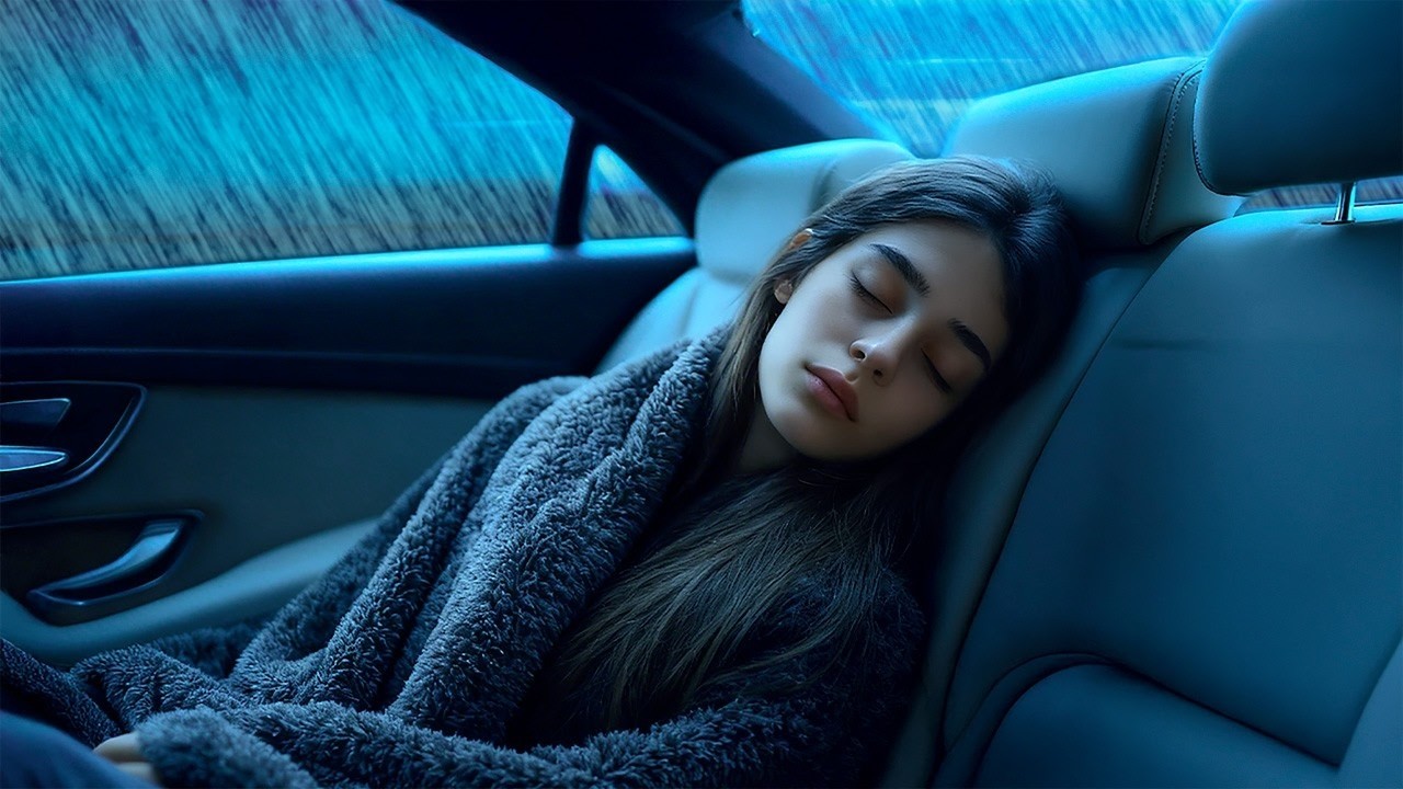 Sleep Inside a Car During a Heavy Rainstorm - Deep Sleep Rain Ambience and Night Calm