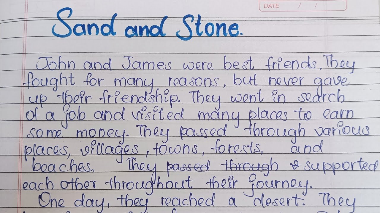 Story: Sand and Stone Story writing in English #englishstory #selfwritingworld