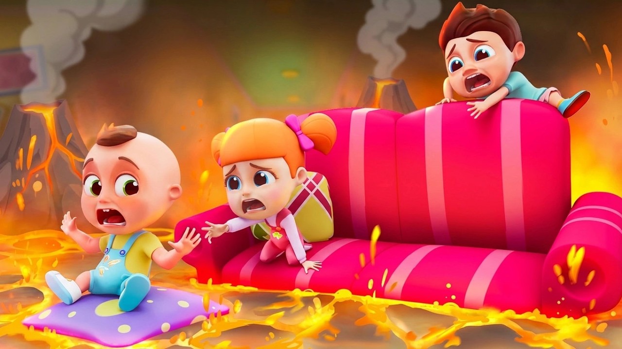 Floor is Lava Animasyonu 🔥 Zıpla, Oyna ve &Ouml;ğren 🎶 Eğitici & Eğlenceli Şarkılar | Mini Mini Kids