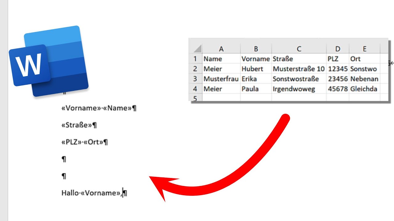 Word Serienbriefe erstellen - Adressen in den Brief einf&uuml;gen - TUTORIAL