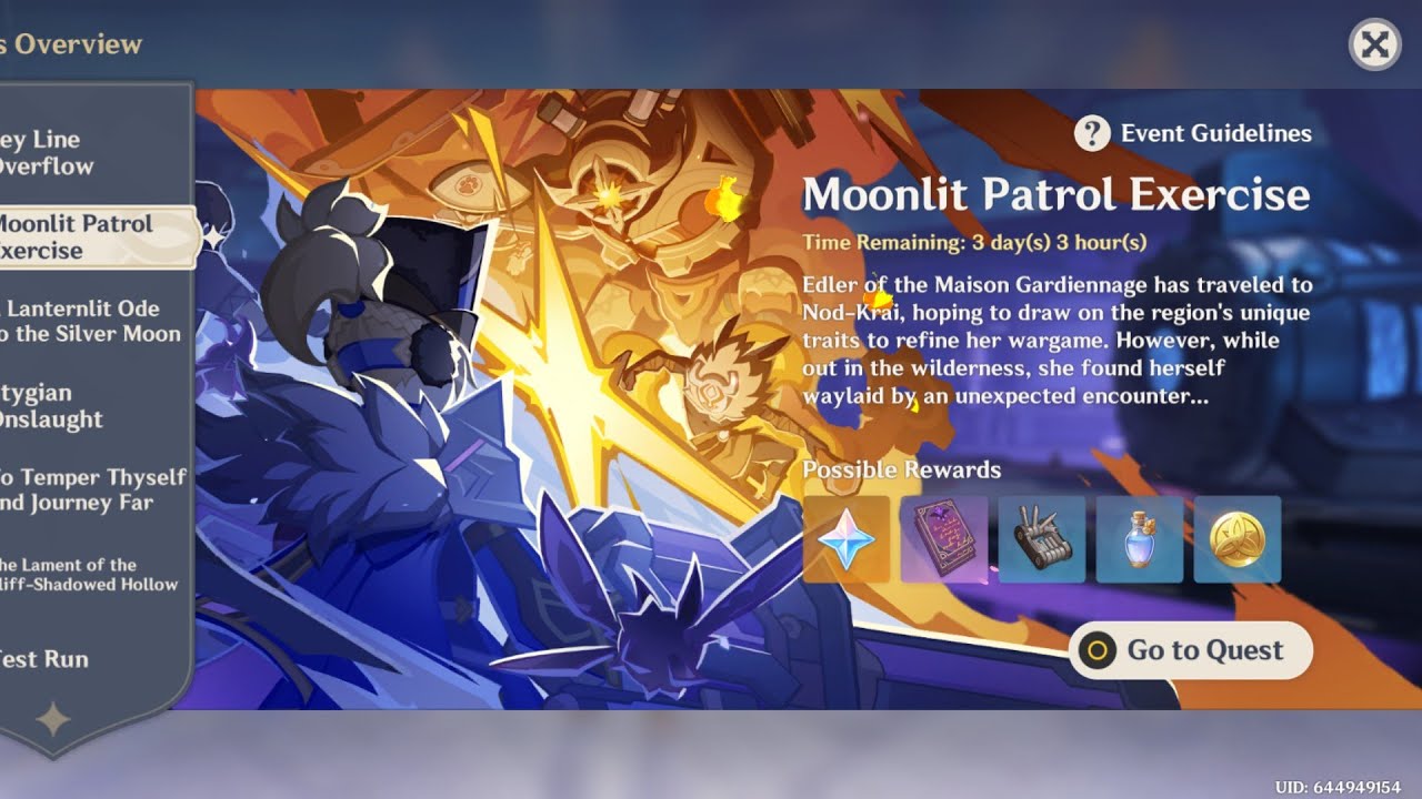My Genshin Impact Gameplay: Let's Play Moonlight Patrol Excersize Event Quest - Afterward & Rewards 